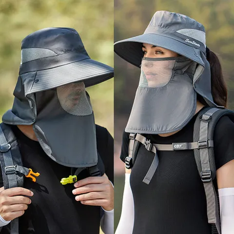 정글모자 등산모자 낚시모자 메쉬 마스크 햇빛차단 남여공용모자