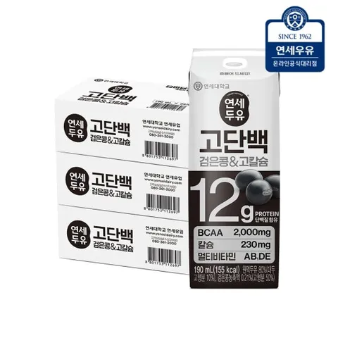 연세 고소한 검은콩&고칼슘 두유 고단백 190mlx72입