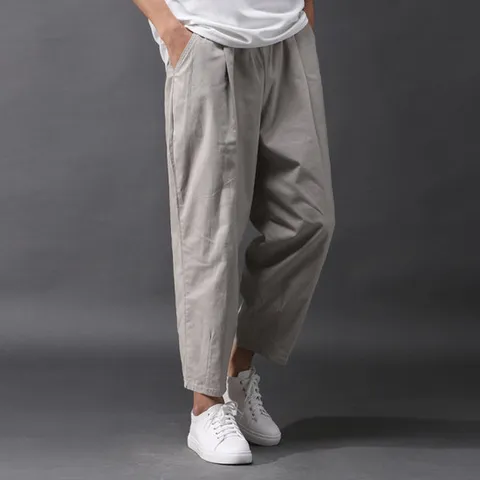 [후앙스] 와이드핏 린넨 스판 벌룬 밴딩 팬츠 FICP9283