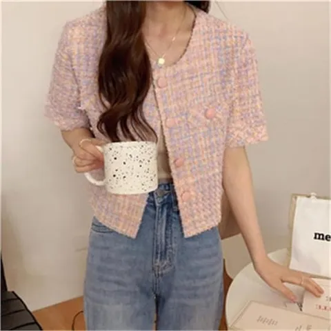 [무슈봉] 오로라펄 유니콘 여름 트위드 자켓