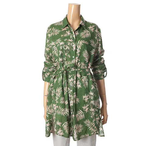 [ 롯데백화점 ][안지크]AG2BL5150 야자수썸머롱셔츠