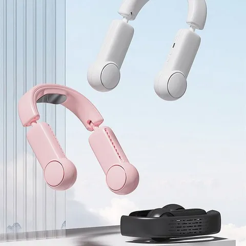 쿨링 냉각 넥밴드 선풍기 폴딩 휴대용 무선 USB충전 목에거는