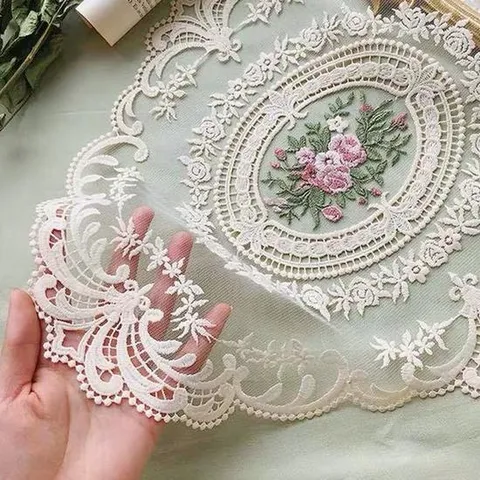 레이스 테이블 러너 플라워 자수 식탁보 DD-11623