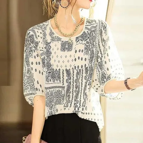 [아임럭시]파피렌-에스닉 포인트 블라우스