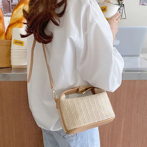 어나더뷰 시나몬 라탄 탑핸들 미니백 크로스백 여름 가방 1246