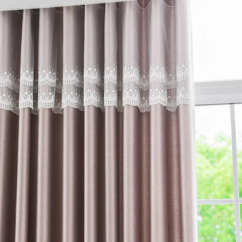 [지나송]세실 암막커튼 대형(440×230cm)+진주장식 볼로프