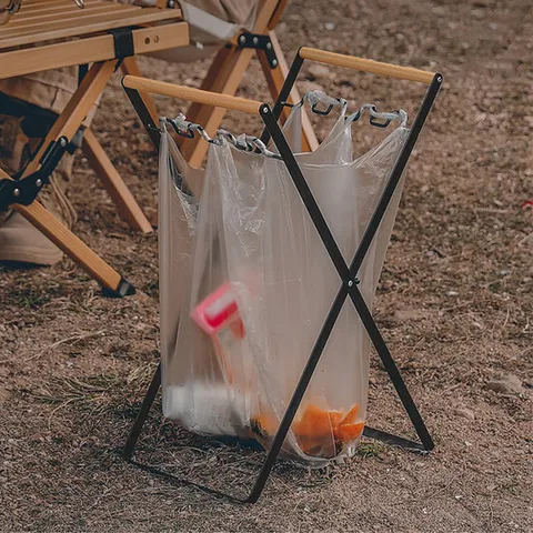 청년리빙 접이식 철제 캠핑 쓰레기봉투걸이