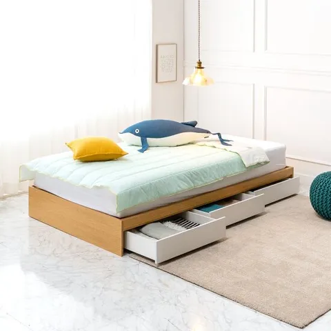 루크 슈퍼싱글 저상형 서랍침대 프레임(매트제외) 공간활용 학생 성인 아이들 온가족 바닥침대