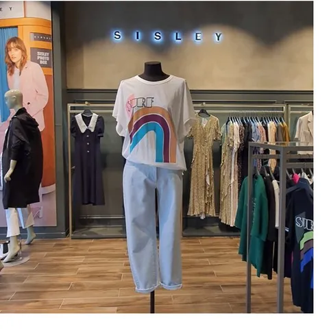 [시슬리] 레인보우 티셔츠 SATSC6131 WH