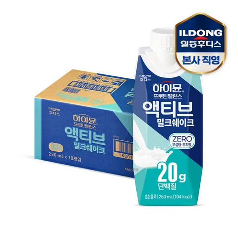 하이뮨 프로틴 밸런스 액티브 밀크쉐이크ZERO(250mlx18입) 1박스