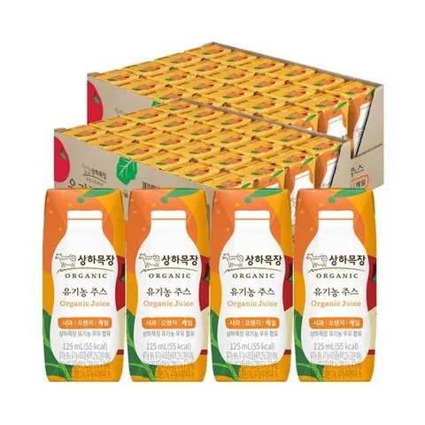 [매일유업]상하 유기농주스 사과오렌지케일 125ml 48팩