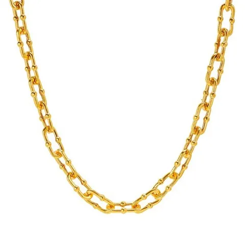 [한국금다이아몬드] 여자 순금 목걸이 더블 볼 체인 24K 37.5g 18K장식