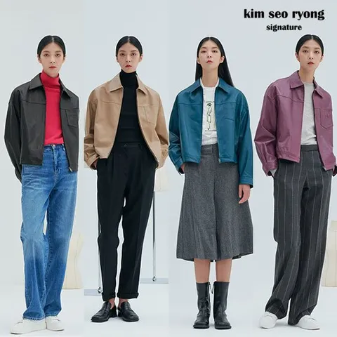 김서룡 시그니처 Dolce 베지터블 지퍼 크롭 재킷(여)