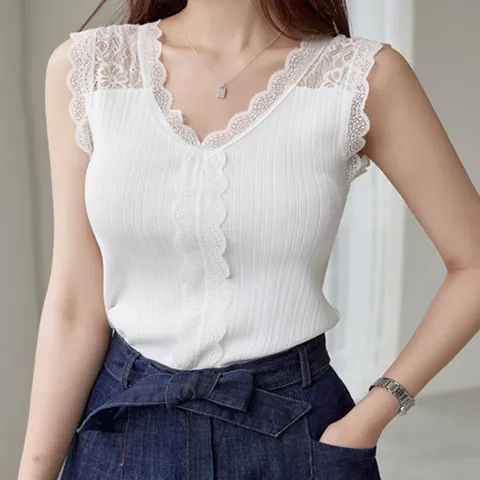 [루이스엔젤] 모어 레이스배색 슬리브리스