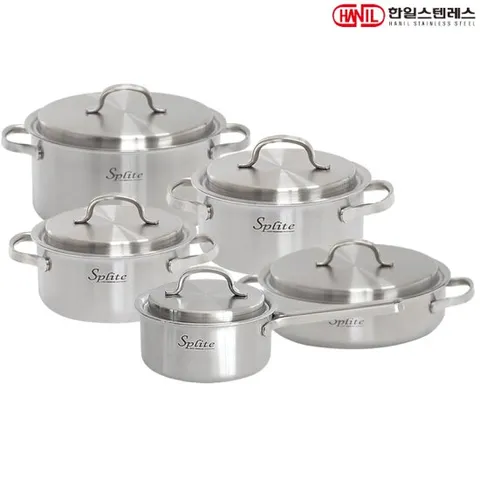 한일스텐레스 스플릿 인덕션 통5중 304스텐 냄비 5종 편16+양18+20+24+전24