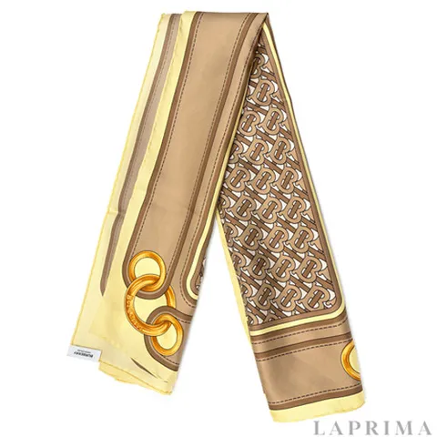 [BURBERRY] 버버리 몽타주 프린트 실크 스퀘어 스카프 8041760