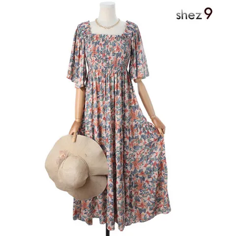 [쉬즈넘버나인]쥴리아 꽃나염 스모크 원피스