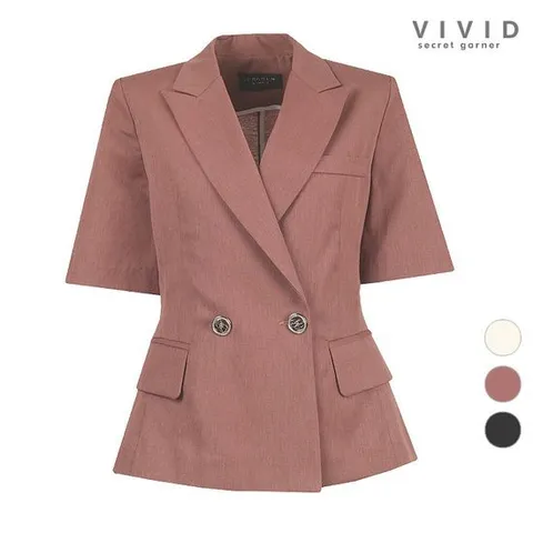 [비비드시크릿가너]VIVID 여성 애니 여름반팔 린넨 정장 마자켓