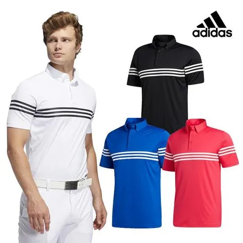 아디다스골프 남성 삼선 반팔 티셔츠 FS6882 FS6884