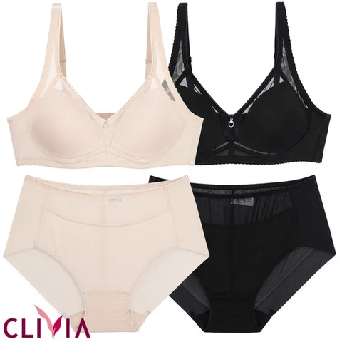 크리비아 노와이어 인견 몰드 브라팬티 AB컵 cst1787