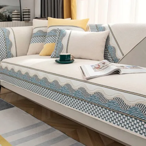 소파패드 소파커버 미끄럼방지 토퍼커버 웨이브 70x210 3인용 4인용