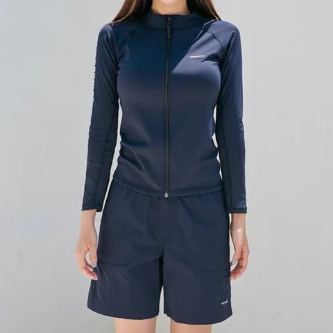 [헤링본] 여자 래쉬가드 세트 집업 긴팔 수영복 반바지 비치팬츠 빅사이즈 바캉스룩 RF338 AF308