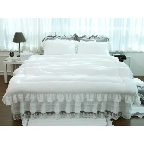 [류금숙침구] 프렌치향기 실키케어 향균 프릴 차렵이불+베개커버+이중프릴커버 세트 Q