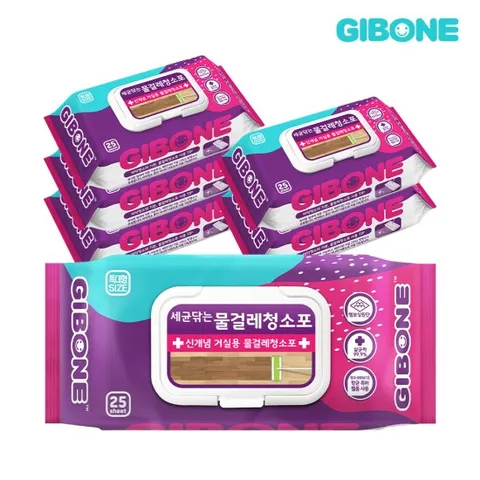 기본에 세균닦는 물걸레 청소포 특대형 25매 x 6팩