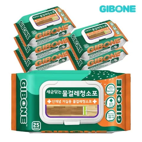 기본에 세균닦는 물걸레 청소포 표준형 25매 x 6팩