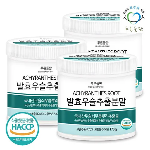 푸른들판 국산 발효 우슬 추출 분말 가루 170g 3통 뿌리 추출물