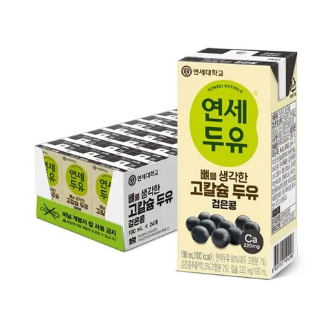 연세 뼈를생각한 고칼슘 두유 검은콩 190mlx24입