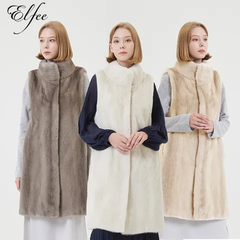 [ 롯데백화점 ][진도 Elfee]하이넥 유색 밍크 베스트(E5W2FV98_)