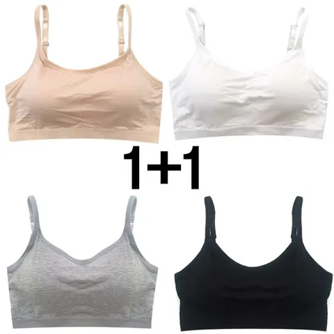 2종 천연 달 끈 브라탑 스포츠브라 캡내  일체형