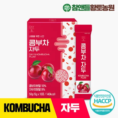 참앤들황토농원 데이앤 콤부차 자두 10개입 1박스