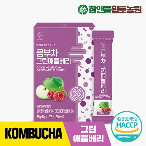 참앤들황토농원 데이앤 콤부차 그린애플베리 10개입 1박스