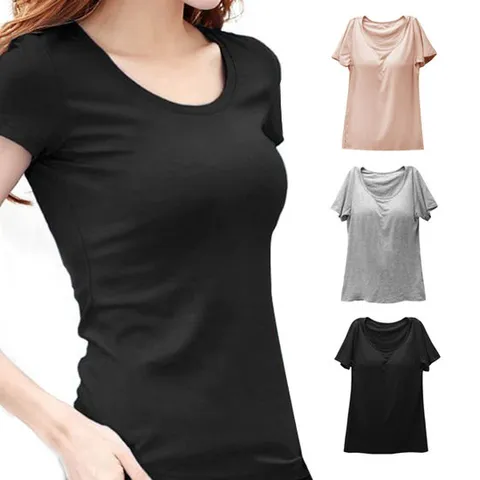 노브라티 브라 티셔츠 브라캡 내장 일체형 반팔 이너 모달 이지