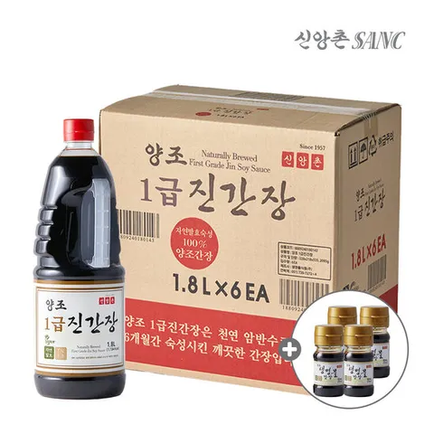 [ 롯데백화점 ][신앙촌]양조1급진간장 1.8L 6병(미니간장4병) s