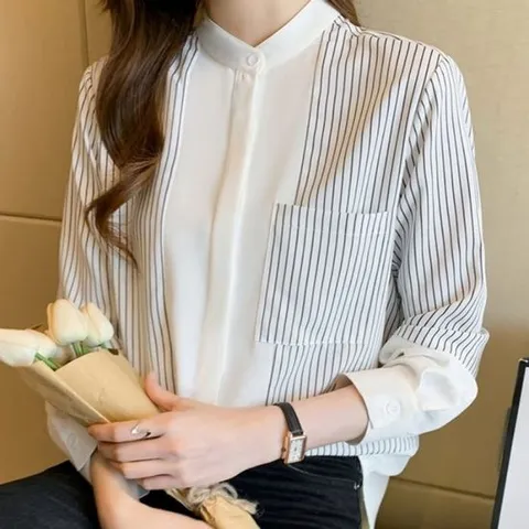 허그허그 / 이블 차이나 카라 캐주얼 블라우스