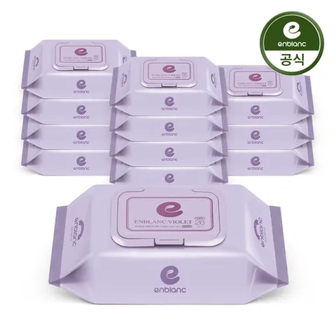 앙블랑 아기물티슈 세이프 바이올렛 휴대캡형 26매X12팩 N-VMC12