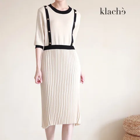 KLACHE 라인앰블럼니트원피스_CK2FOP024A