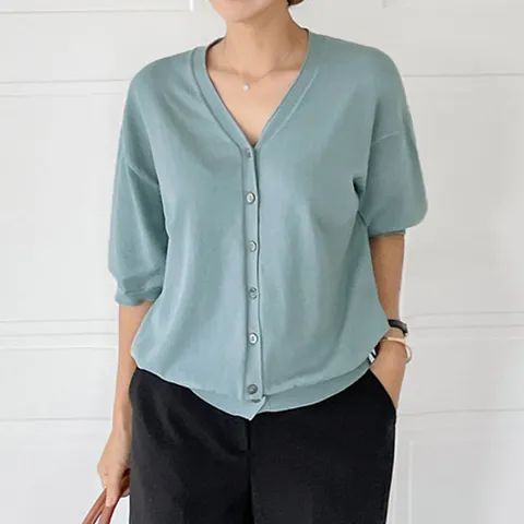 [조아맘] 라므 브이넥 반팔 가디건