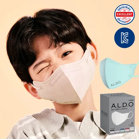 알도 2D 새부리형 학생용 주니어 컬러마스크 25매