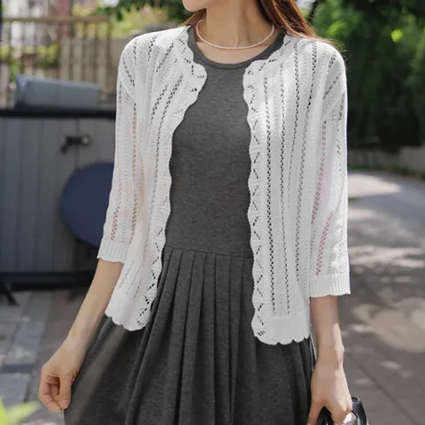 [마이더스비] 포도 레이스 썸머 가디건