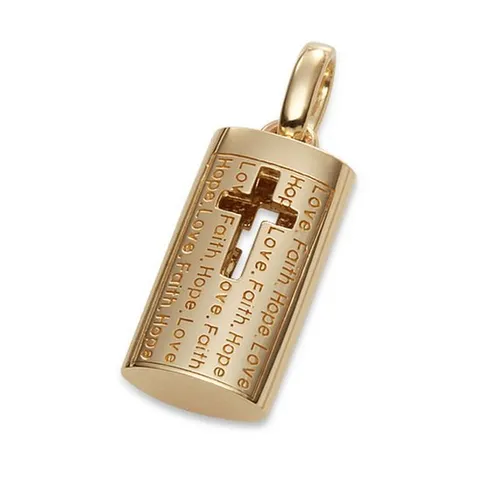 [비앤비골드] 18K 볼륨 바이블 십자가 펜던트 NPP34370