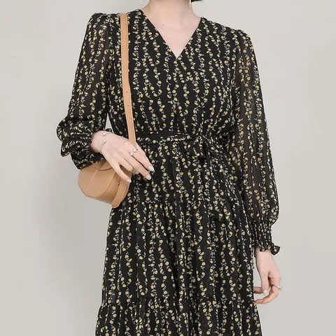 애비뉴투지 엄마옷 로렐 쉬폰 봄 가을 롱 긴팔 원피스 O09207