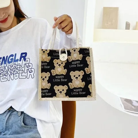캔버스가방 미니캔버스백 곰돌이 가방 텀블러 천소재 노이 데일