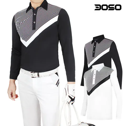 [삼공오공]골프웨어 남성 봄/가을 사선배색포인트 골프티셔츠/LS