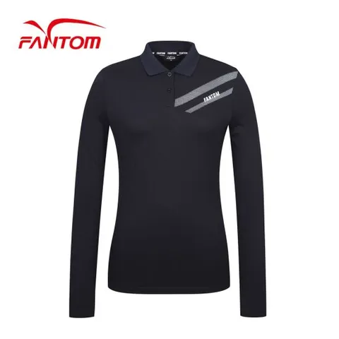 [팬텀] 여성 사선 포인트 카라 긴팔 티셔츠