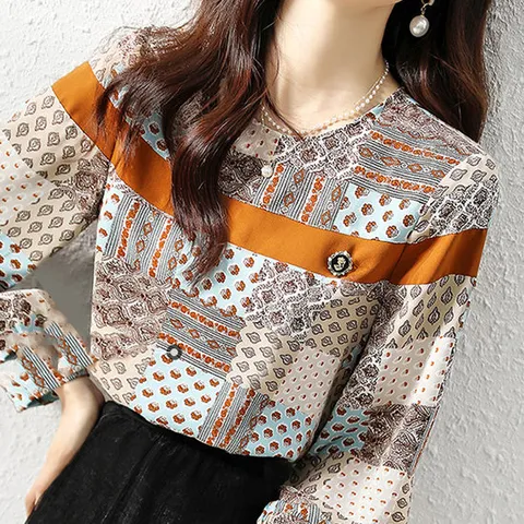 [탑온탑] 에스닉 라운드 블라우스 TP2234023