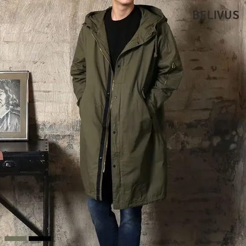 [빌리버스] 남성 자켓 WS065 남자 롱 점퍼 야상 후드 아우터